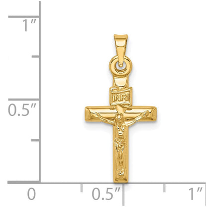 14K Gelbgold 14K Hohl Kruzifix Anhänger
