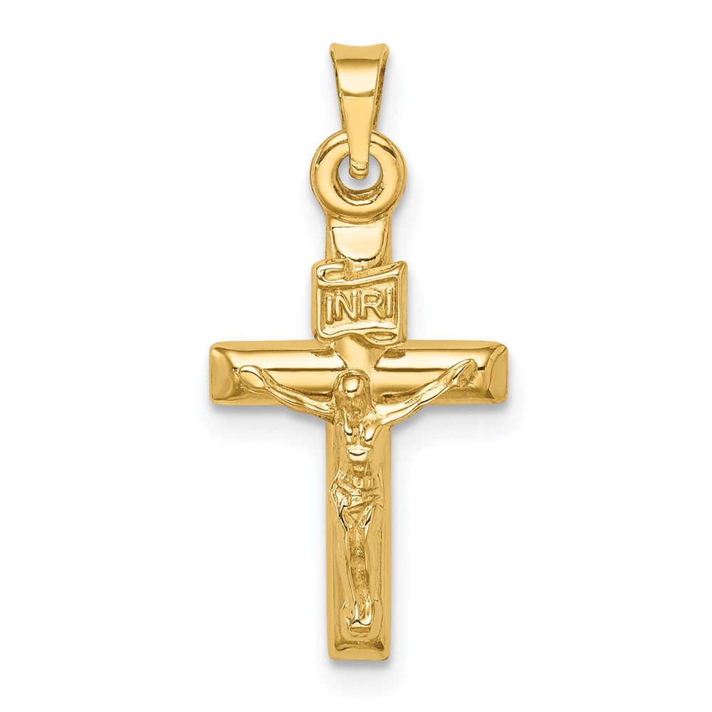 14K Gelbgold 14K Hohl Kruzifix Anhänger