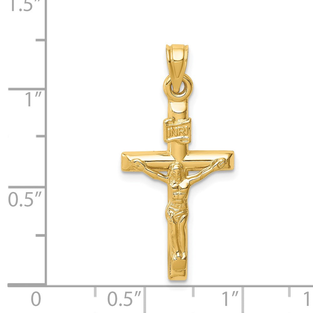 14K Gelbgold 14K Hohl Kruzifix Anhänger