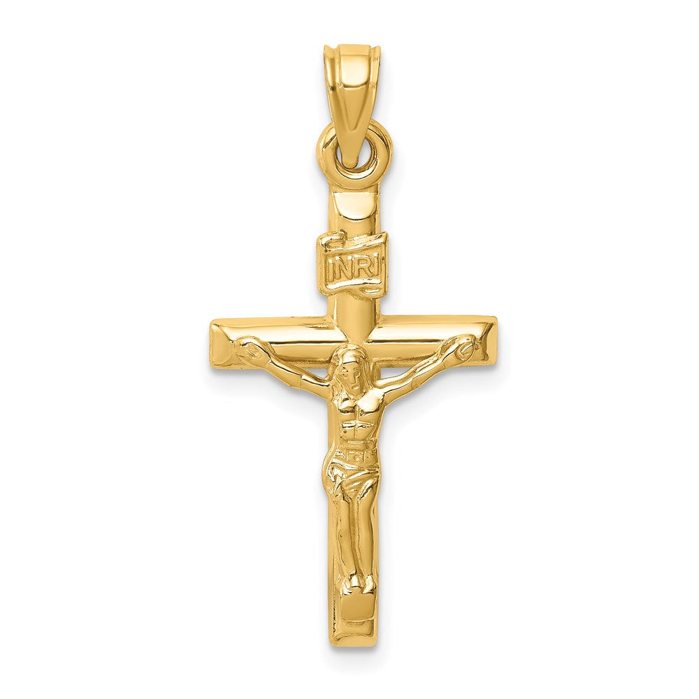 14K Gelbgold 14K Hohl Kruzifix Anhänger