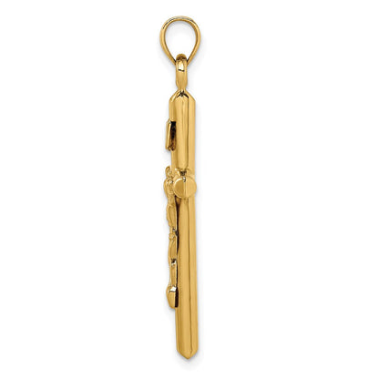 14K Gelbgold 14K Hohl Kruzifix Anhänger