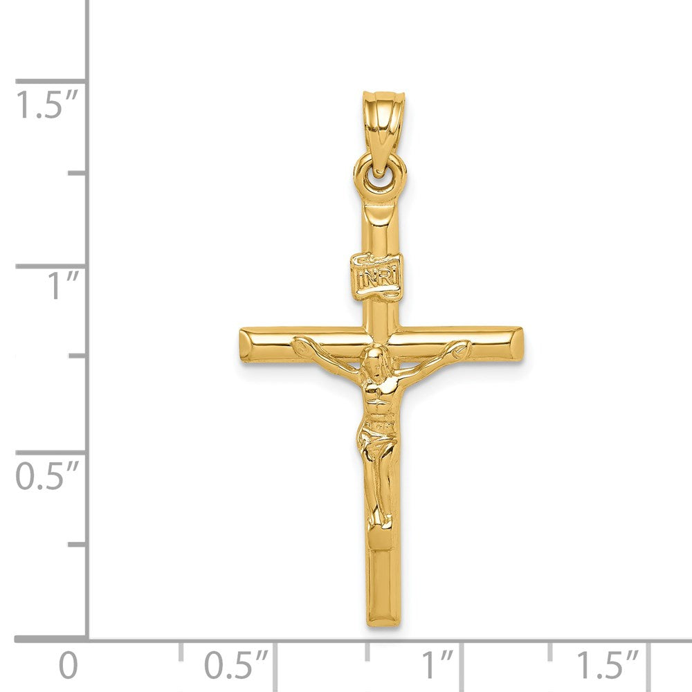 14K Gelbgold 14K Hohl Kruzifix Anhänger