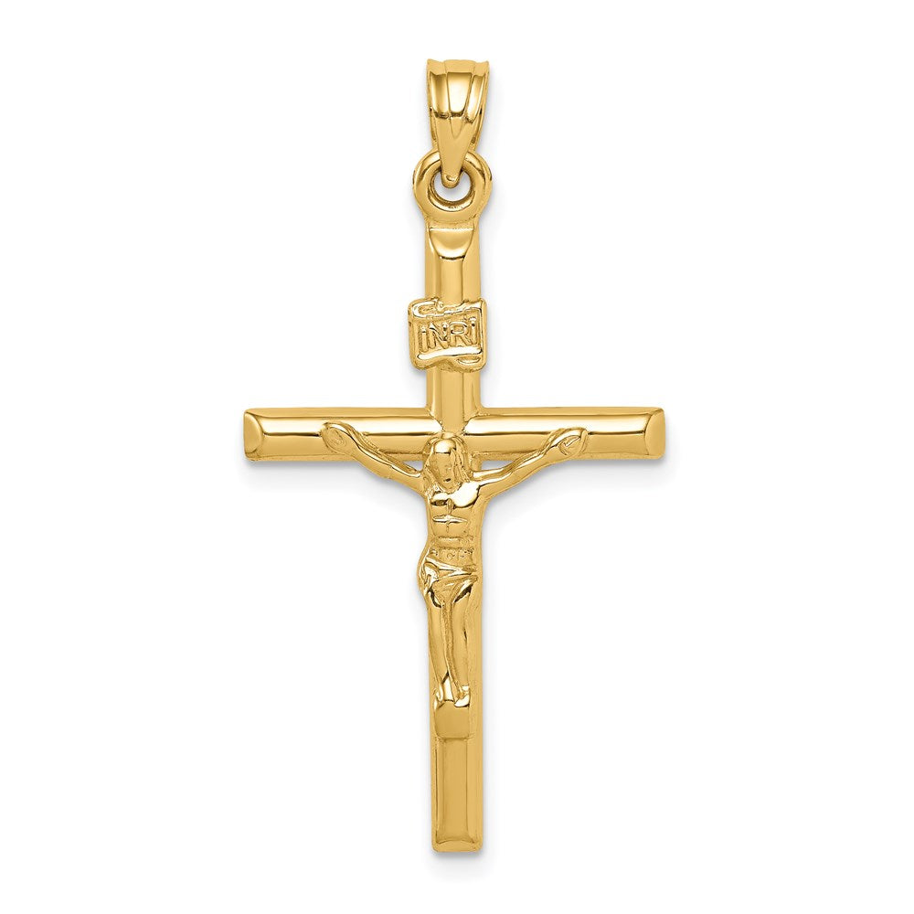 14K Gelbgold 14K Hohl Kruzifix Anhänger