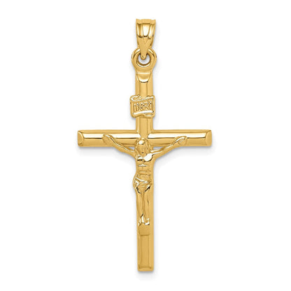 14K Gelbgold 14K Hohl Kruzifix Anhänger