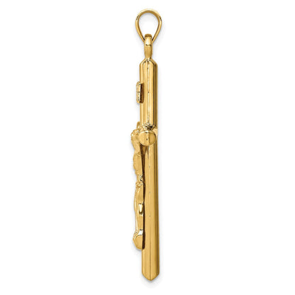 14K Gelbgold 14K Hohl Kruzifix Anhänger