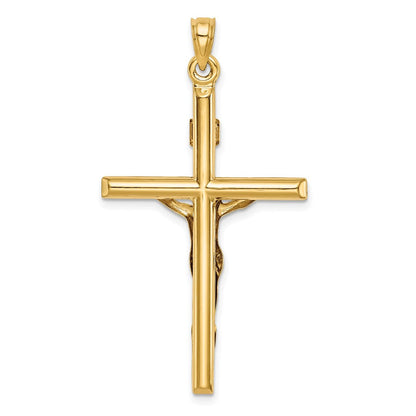 14K Gelbgold 14K Hohl Kruzifix Anhänger