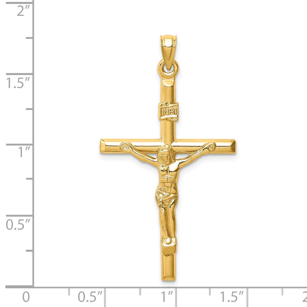 14K Gelbgold 14K Hohl Kruzifix Anhänger