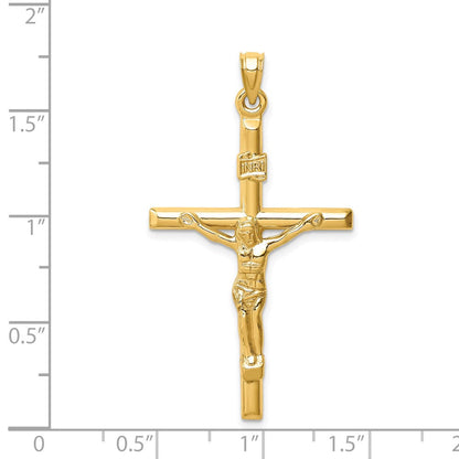 14K Gelbgold 14K Hohl Kruzifix Anhänger