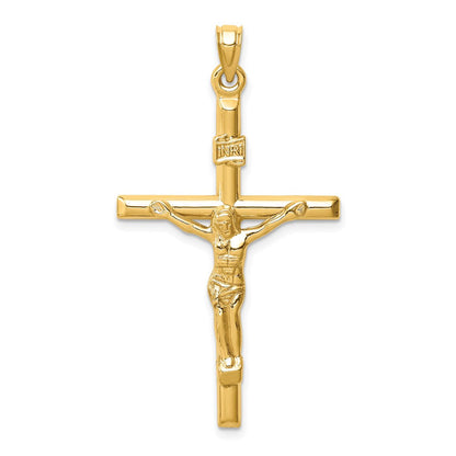 14K Gelbgold 14K Hohl Kruzifix Anhänger