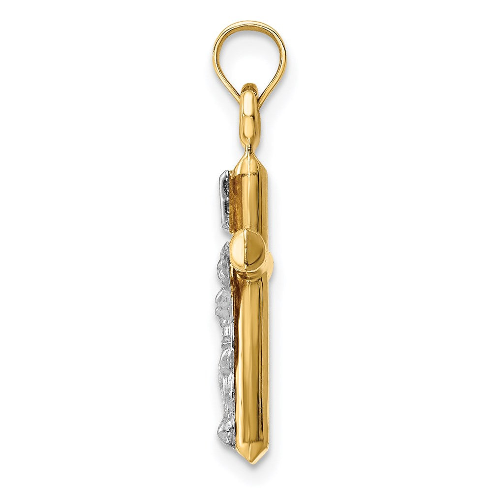 14K Bicolor 14K Bicolor Hohl Kruzifix Anhänger