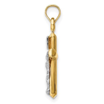 14K Bicolor 14K Bicolor Hohl Kruzifix Anhänger