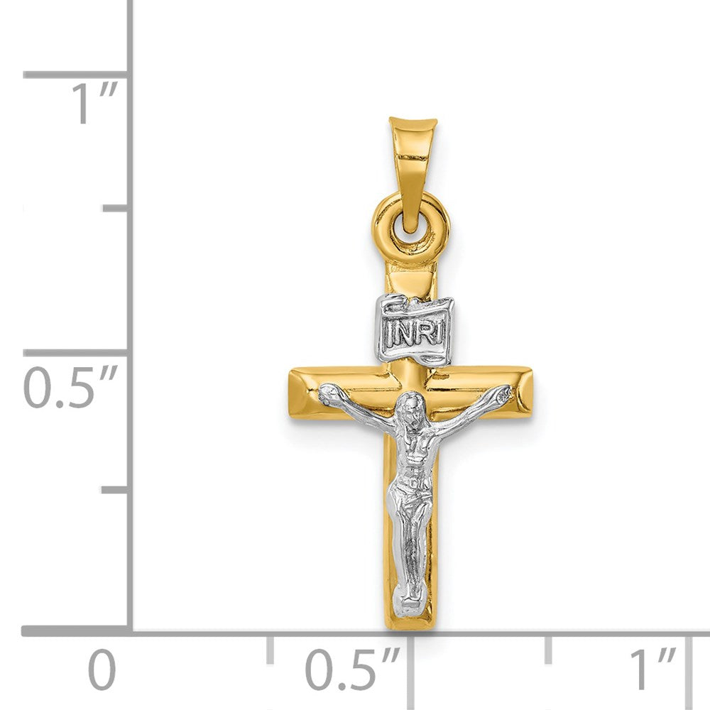 14K Bicolor 14K Bicolor Hohl Kruzifix Anhänger