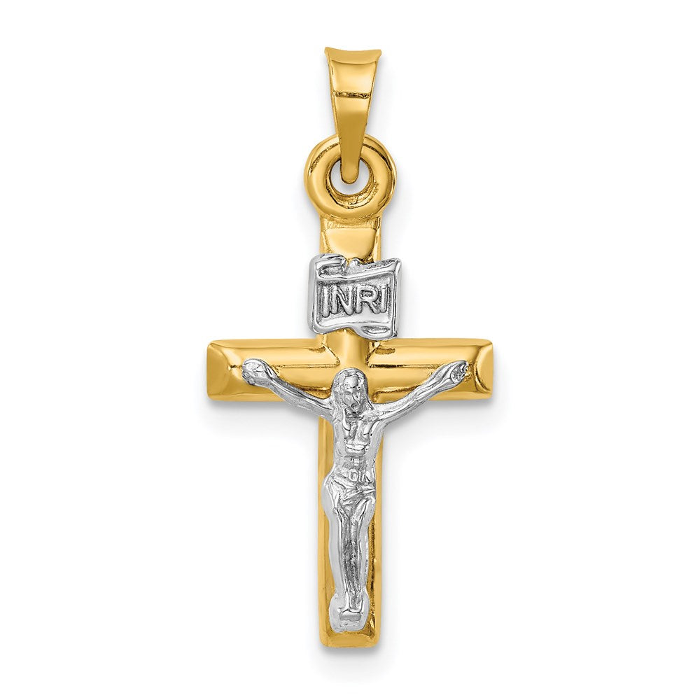 14K Bicolor 14K Bicolor Hohl Kruzifix Anhänger