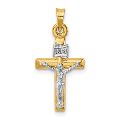 14K Bicolor 14K Bicolor Hohl Kruzifix Anhänger
