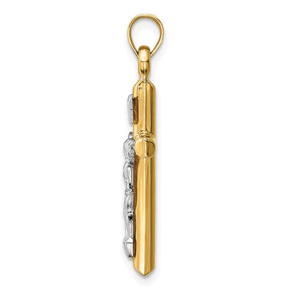 14K Bicolor 14K Bicolor Hohl Kruzifix Anhänger