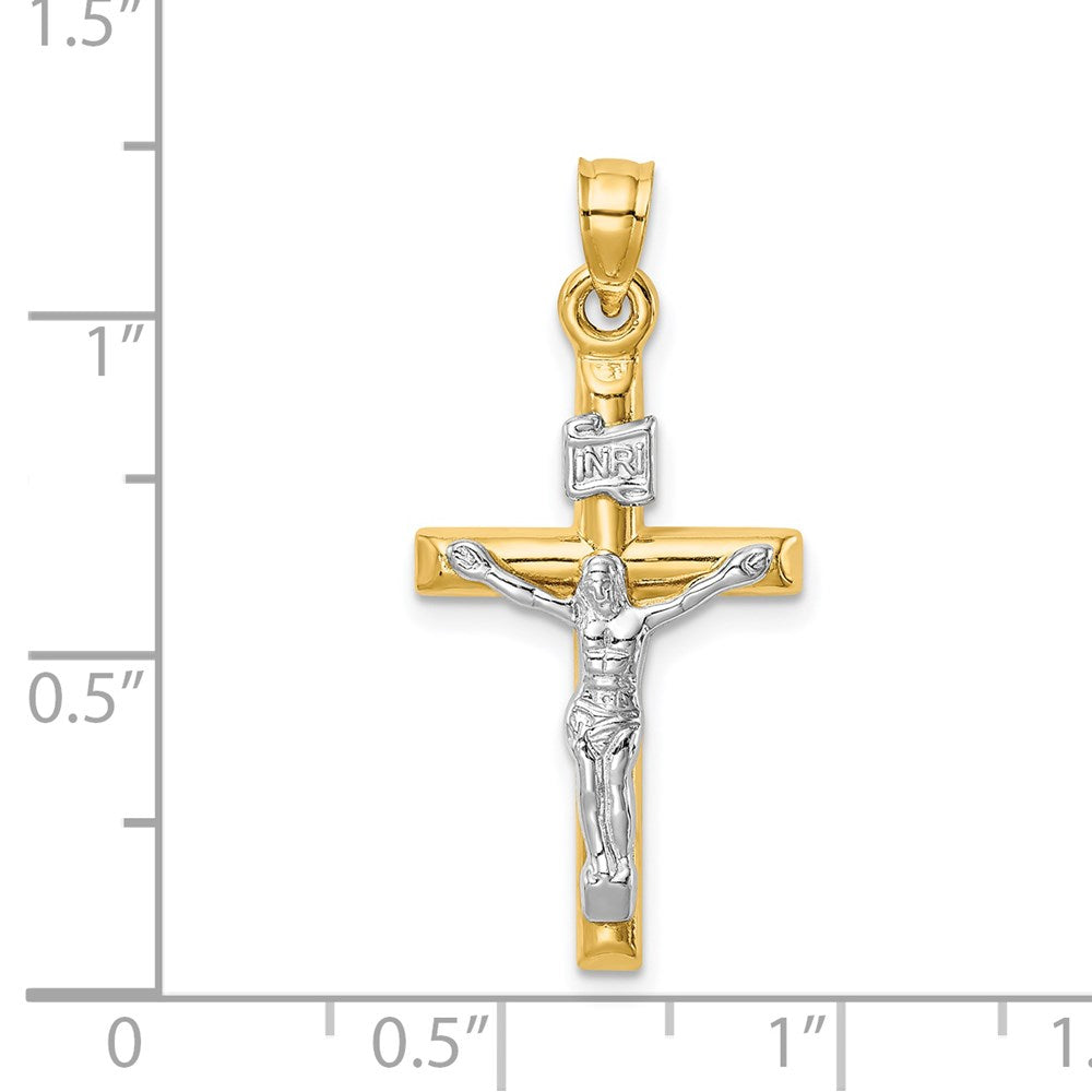 14K Bicolor 14K Bicolor Hohl Kruzifix Anhänger