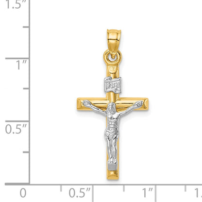 14K Bicolor 14K Bicolor Hohl Kruzifix Anhänger