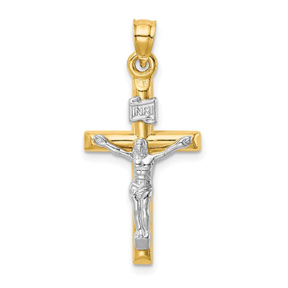 14K Bicolor 14K Bicolor Hohl Kruzifix Anhänger