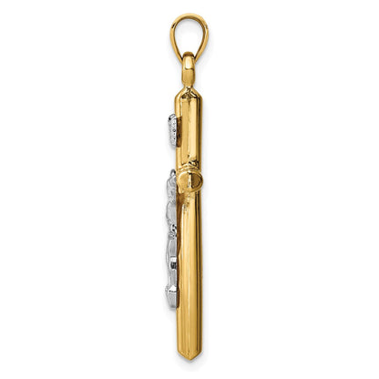 14K Bicolor 14K Bicolor Hohl Kruzifix Anhänger