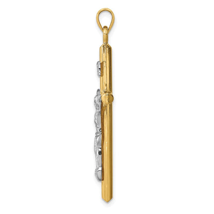 14K Bicolor 14K Bicolor Hohl Kruzifix Anhänger