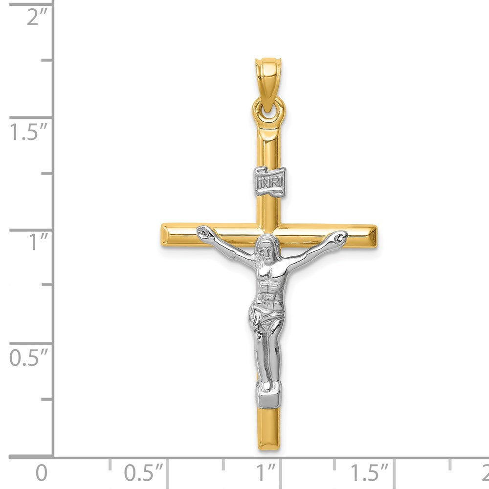 14K Bicolor 14K Bicolor Hohl Kruzifix Anhänger