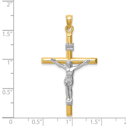 14K Bicolor 14K Bicolor Hohl Kruzifix Anhänger