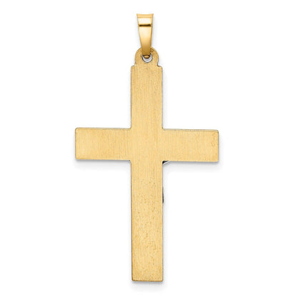 14K Bicolor 14K Bicolor Hohl Poliert Strukturiert Lateinisch Kruzifix