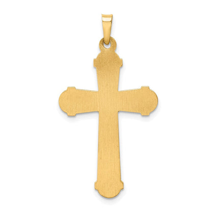 14K Bicolor 14K Bicolor Hohl Poliert Chevron Design Kruzifix