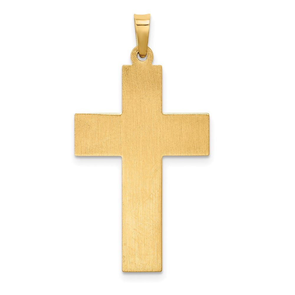 14K Bicolor 14K Bicolor Hohl Poliert Kordel Kante Lateinisch Kruzifix