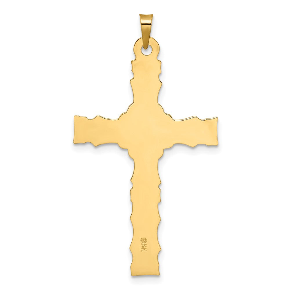 14K Bicolor Gold Solides INRI-Kruzifix-Anhänger