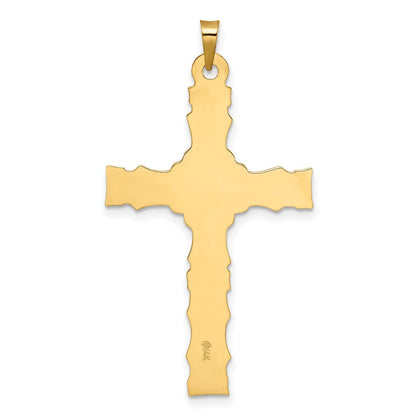14K Bicolor Gold Solides INRI-Kruzifix-Anhänger