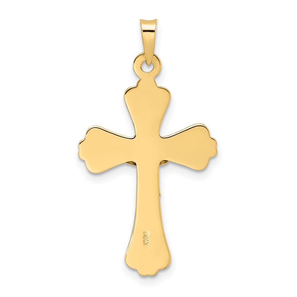 14K Bicolor Gold Polierter Massiver INRI Kruzifix-Anhänger