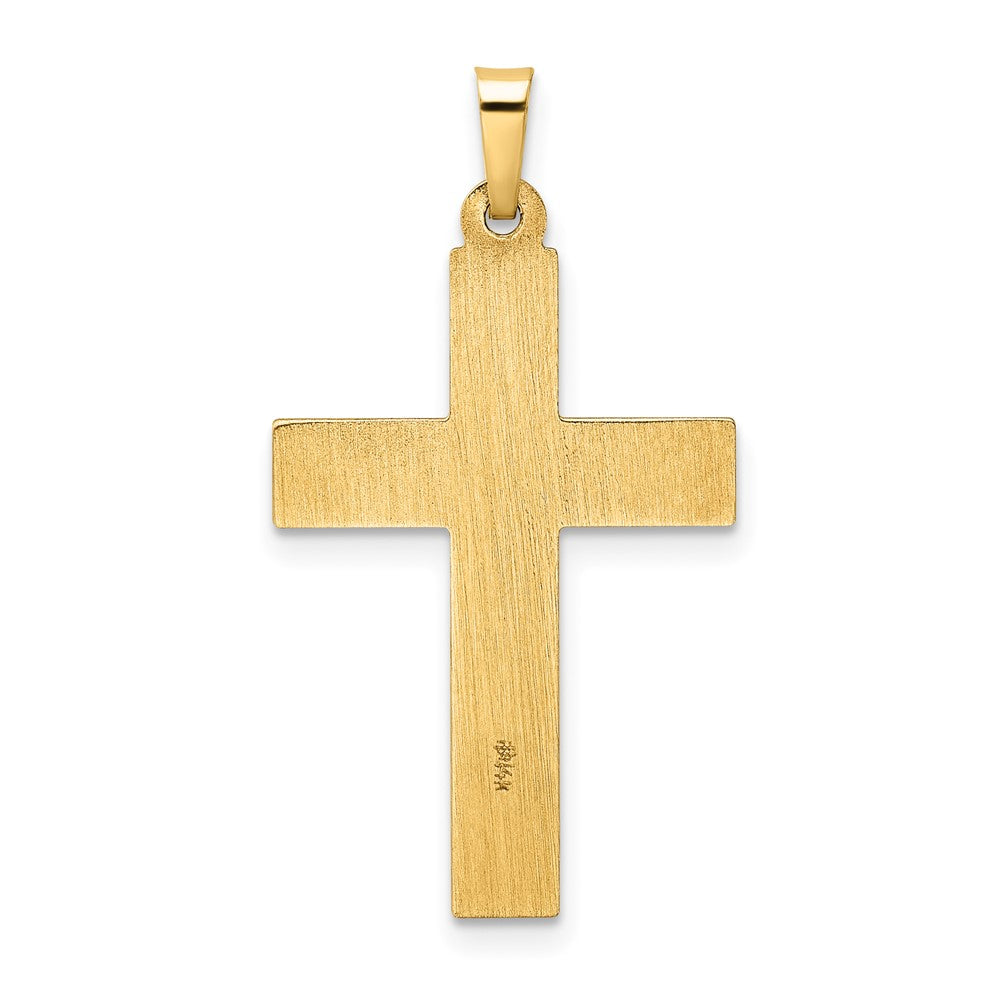 14K Gelbgold 14K Poliert und Gedreht Hohl Kreuz Anhänger