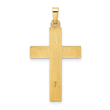 14K Gelbgold 14K Poliert und Gedreht Hohl Kreuz Anhänger