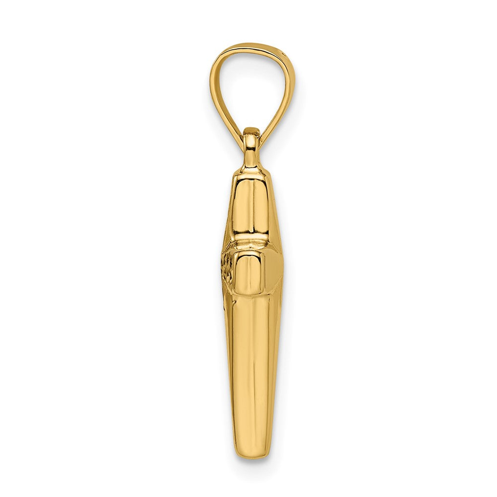 14K Gelbgold 14K Poliert Diamantiert Wendbar Gewölbt Kreuz Anhänger