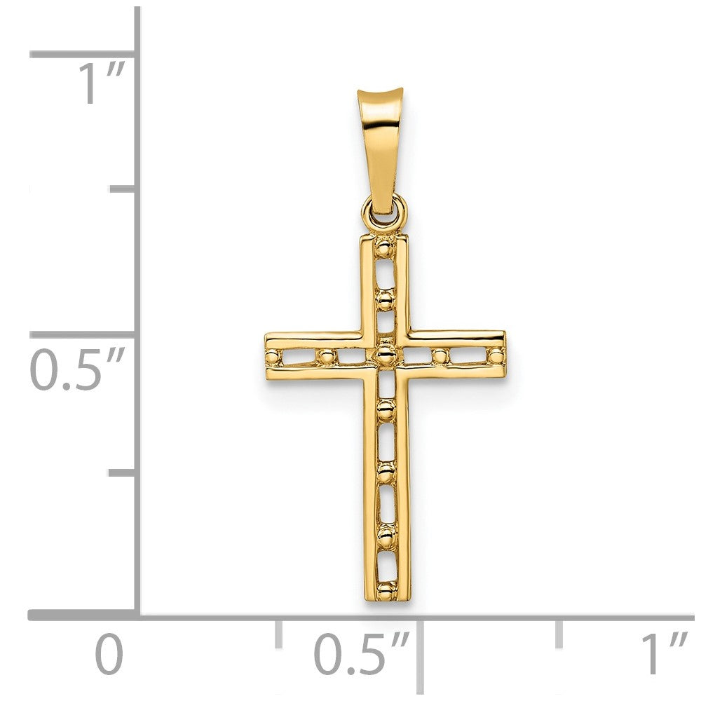 14K Gelbgold 14K Poliert Massiv Kreuz Anhänger