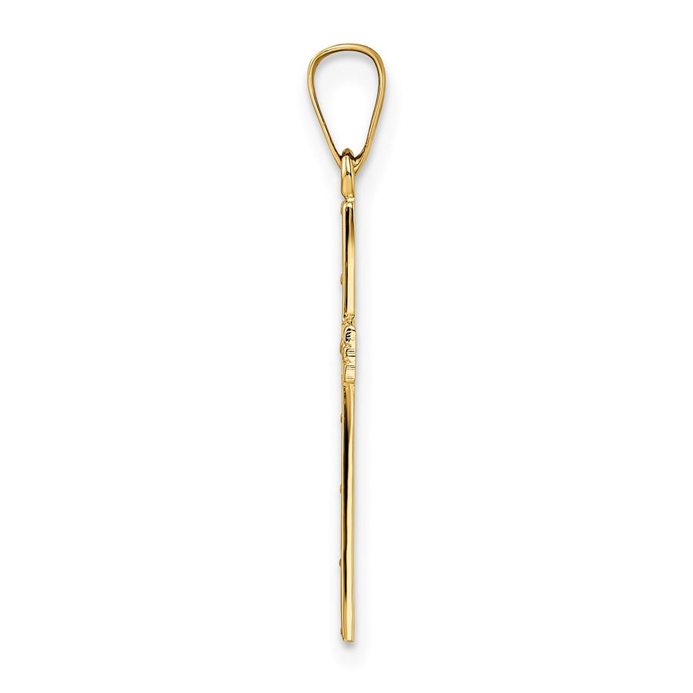 14K Gelbgold 14K Poliert Massiv Kreuz Anhänger