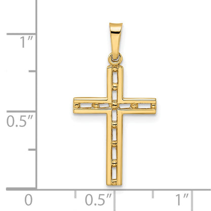 14K Gelbgold 14K Poliert Massiv Kreuz Anhänger