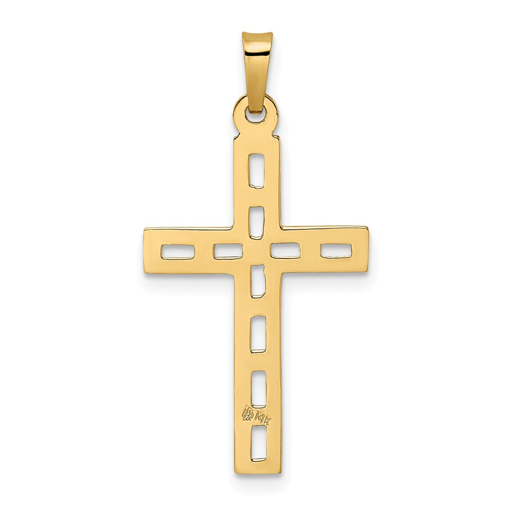 14K Gelbgold Poliert Massiv Kreuz-Anhänger