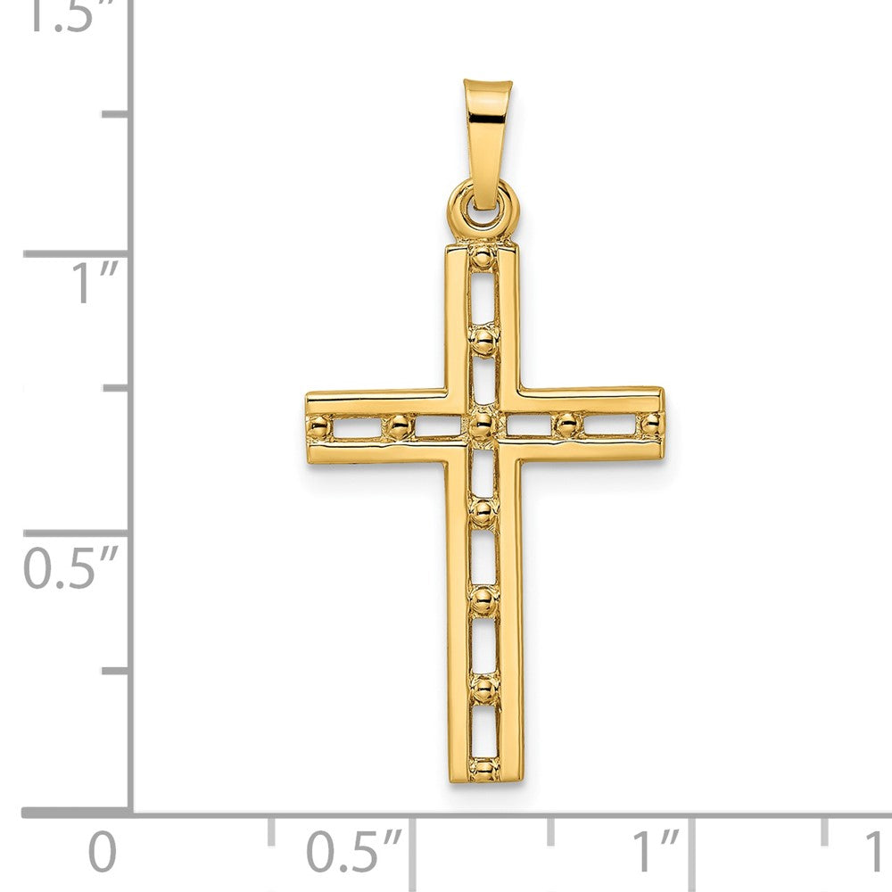14K Gelbgold Poliert Massiv Kreuz-Anhänger