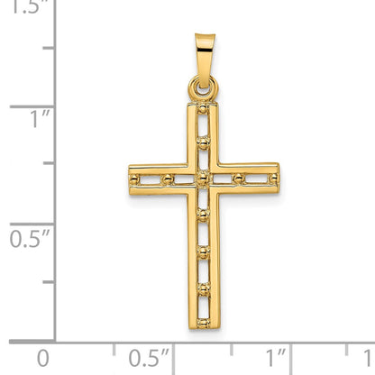 14K Gelbgold Poliert Massiv Kreuz-Anhänger