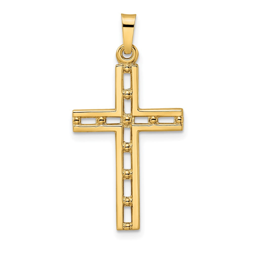 14K Gelbgold Poliert Massiv Kreuz-Anhänger