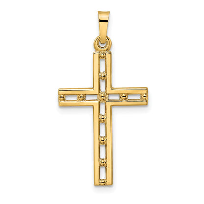 14K Gelbgold Poliert Massiv Kreuz-Anhänger