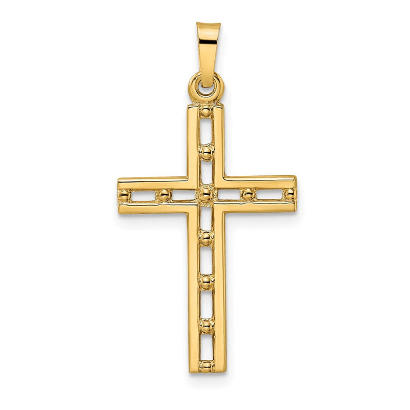 14K Gelbgold Poliert Massiv Kreuz-Anhänger