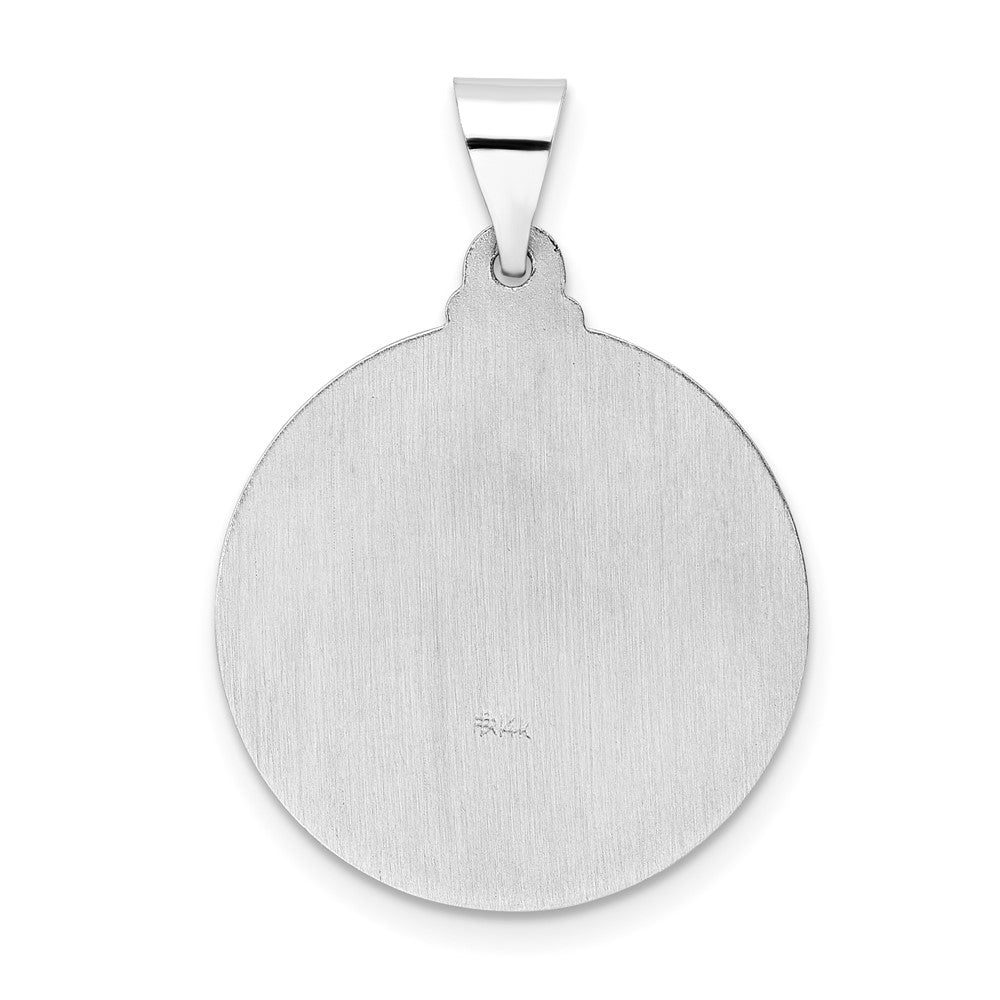 14K Weißgold 14K Weißgold Poliert und Satiniert Hohl Jesus Face Plättchen Anhänger