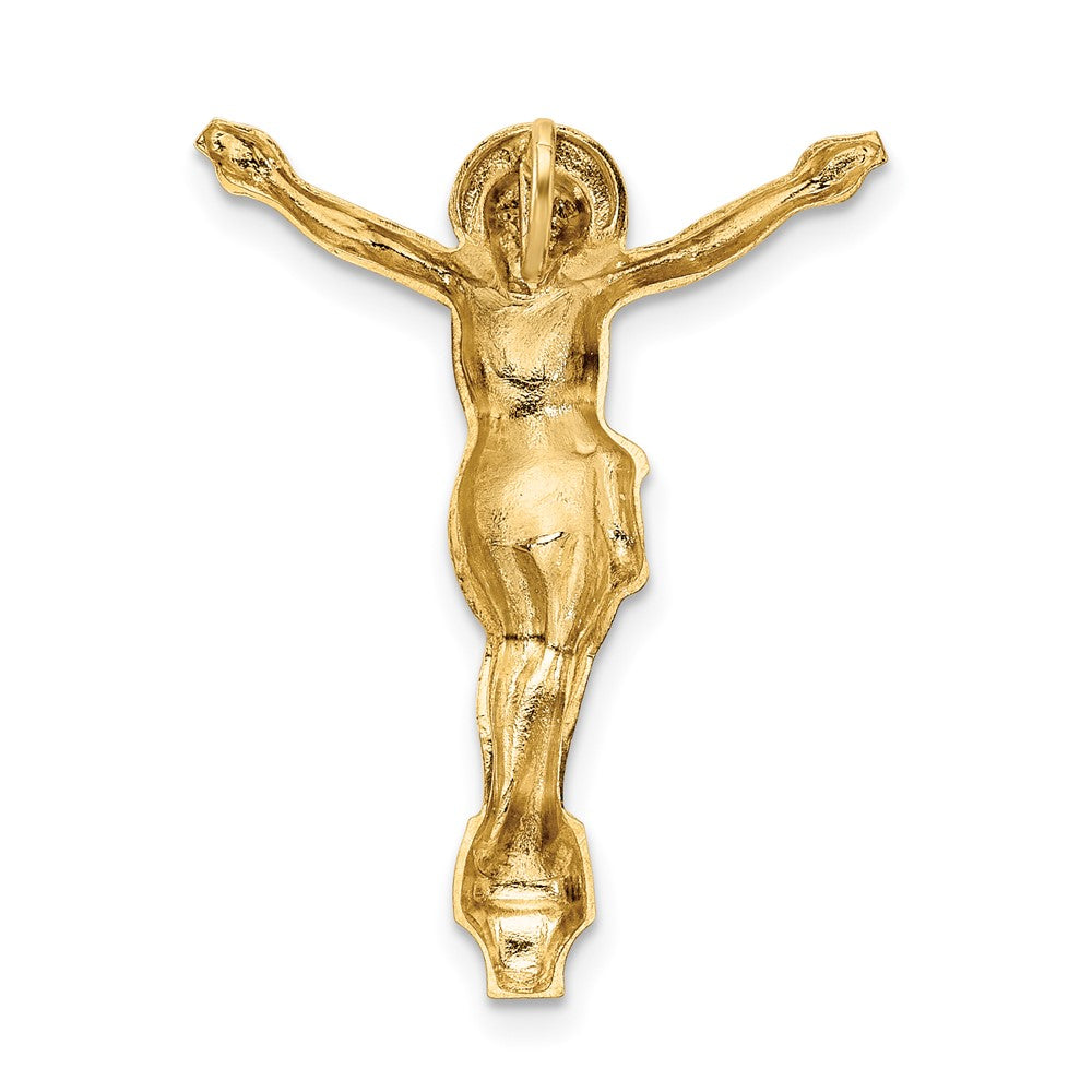 14K Gelbgold Poliert Massiv Risen Christus Kette Anhänger