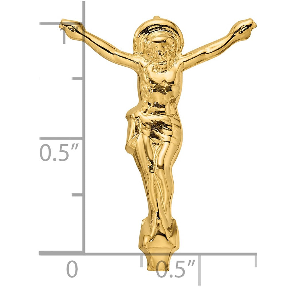 14K Gelbgold Poliert Massiv Risen Christus Kette Anhänger