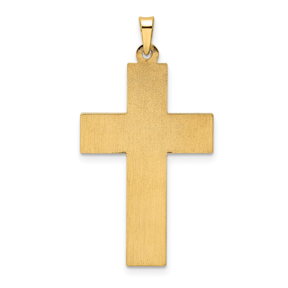 14K Bicolor 14K Bicolor Poliert Hohl Geflochten Doppelt Kreuz Anhänger