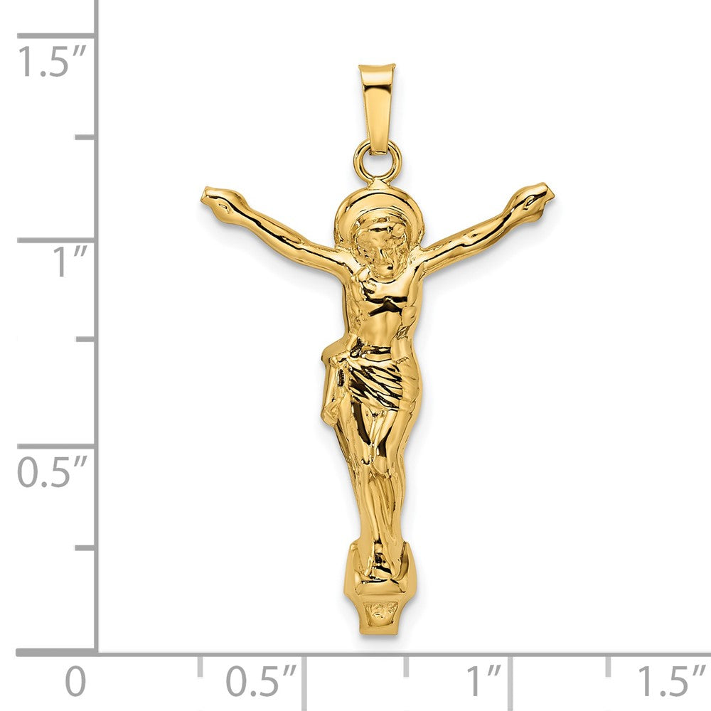 14K Gelbgold Poliert Massiv Auferstandener Christus Anhänger