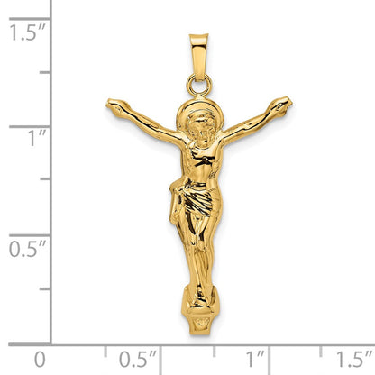 14K Gelbgold Poliert Massiv Auferstandener Christus Anhänger